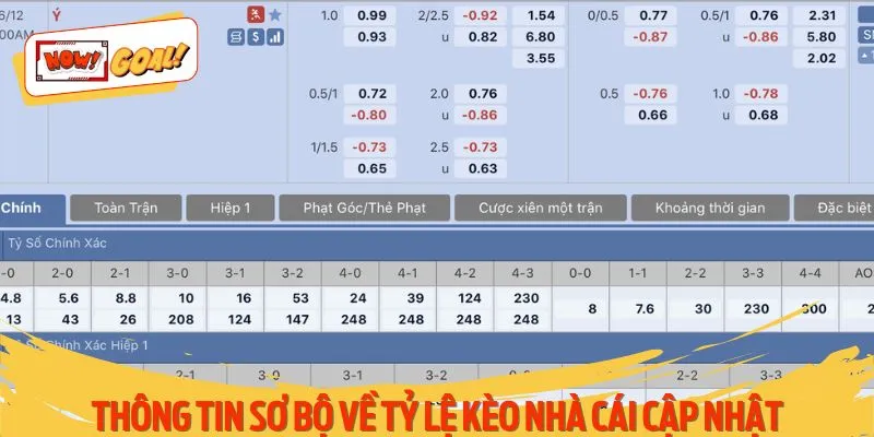 Thông tin sơ bộ về tỷ lệ kèo nhà cái cập nhật